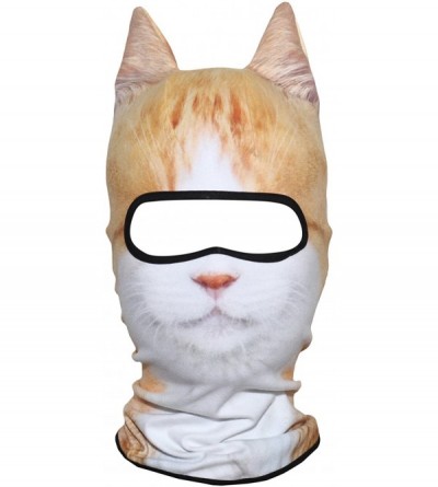 Balaclavas 3D Animal Neck Gaiter Warmer Windproof Full Face Mask Scarf for Ski Halloween Costume - Chinese Orange White Cat -...