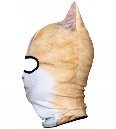 Balaclavas 3D Animal Neck Gaiter Warmer Windproof Full Face Mask Scarf for Ski Halloween Costume - Chinese Orange White Cat -...