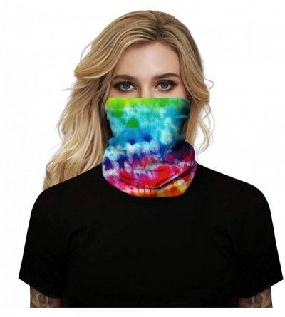 Balaclavas Tie Dye Print Headband Bandana Scarf Neck Warmer Headwear Balaclava for Sports - Color Block - C3197RUSQZR $13.09