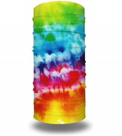 Balaclavas Tie Dye Print Headband Bandana Scarf Neck Warmer Headwear Balaclava for Sports - Color Block - C3197RUSQZR $13.09