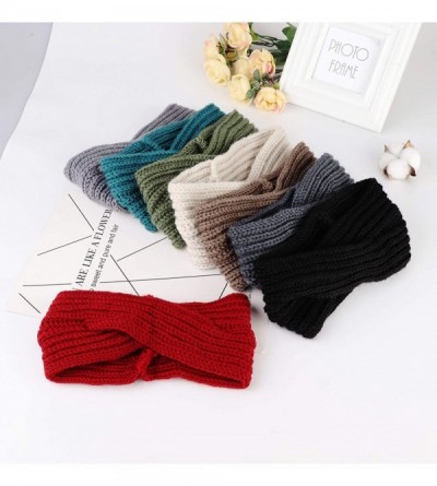 Headbands 4-8 Pcs Crochet Turban Headbands for Women Girls Cute Soft Head Wrap Ear Warmer - 8 pcs - C018LC7TIX3 $11.77