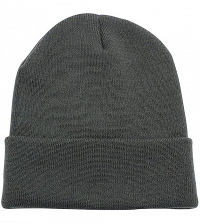 Skullies & Beanies Soft Winter Knit Cuff Beanie Unisex All Seasons Men and Women - Dark Grey - C3188CTMQO0 $8.88