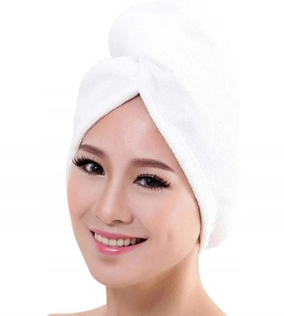 Fedoras Women Sexy Bath Towel Hair Dry Hat Cap Quick Drying Lady Bath Tool - White - CR18LH9QT4Y $8.55