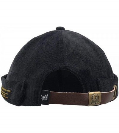 Skullies & Beanies Docker Leon Harbour Hat Watch Cap Breathable Mesh Design Retro Brimless Beanie Hat Unisex - Black - CY18I4...