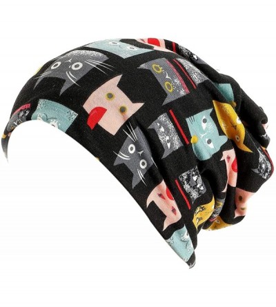 Skullies & Beanies Flower Printed Beanie Women Turban Headband Chemo Cap - Pet-c - C0198SM8745 $8.68