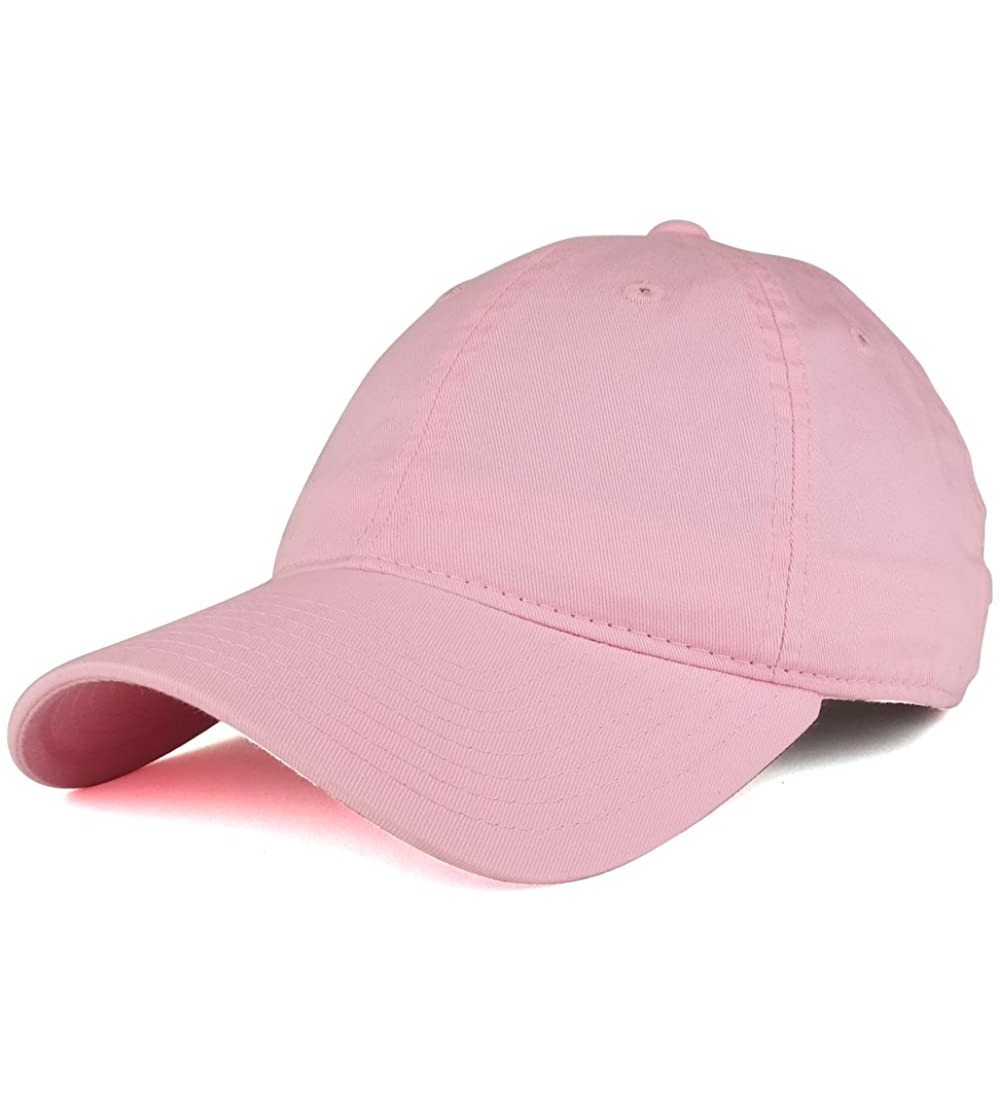 Baseball Caps Low Profile Vintage Washed Cotton Baseball Cap Plain Dad Hat - Pink - CW1864L4TCH $12.86