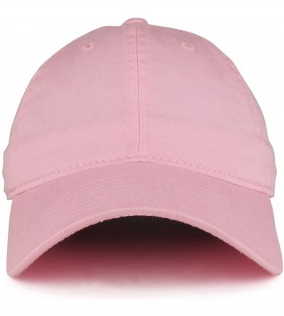 Baseball Caps Low Profile Vintage Washed Cotton Baseball Cap Plain Dad Hat - Pink - CW1864L4TCH $12.86