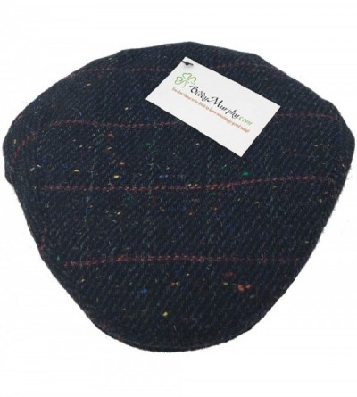 Newsboy Caps Men's Tweed Cap 100% Irish Wool Tweed Driver's Cap Made in Ireland - Navy Fleck Plaid - CV18OWRMISZ $40.64