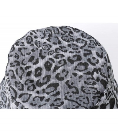 Bucket Hats Reversible Leopard Bucket Hats Women Fashion Floppy Sun Cap Packable Fisherman Hat - N-grey - CN1970DNS4C $11.72