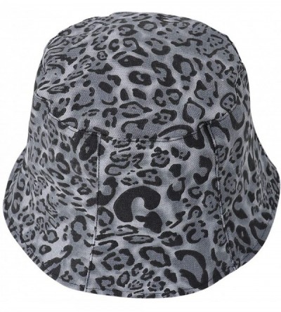 Bucket Hats Reversible Leopard Bucket Hats Women Fashion Floppy Sun Cap Packable Fisherman Hat - N-grey - CN1970DNS4C $11.72