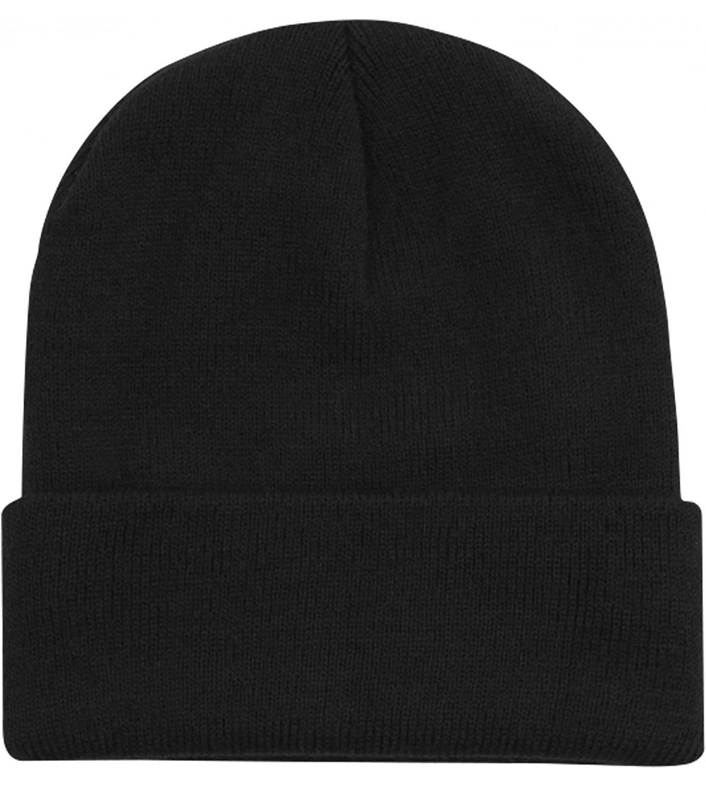 Skullies & Beanies unisex-adult Cuffed Acrylic Lined Beanie - Black - C818Y292QL6 $9.89