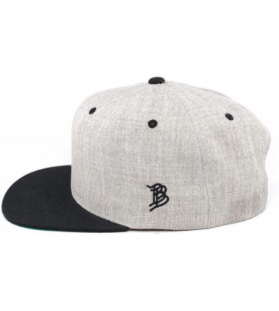 Baseball Caps USA 'Midnight Glory' Dark Leather Patch Classic Snapback Hat - One Size Fits All - Heather Grey/Black - CD18IGQ...