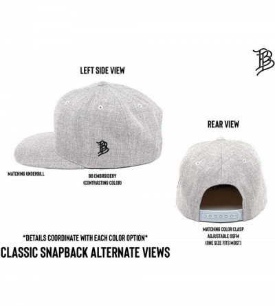 Baseball Caps USA 'Midnight Glory' Dark Leather Patch Classic Snapback Hat - One Size Fits All - Heather Grey/Black - CD18IGQ...
