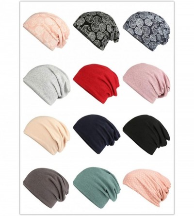 Skullies & Beanies Flower Printed Beanie Women Turban Headband Chemo Cap - Blue&pink - CX18QHNZD2N $9.72