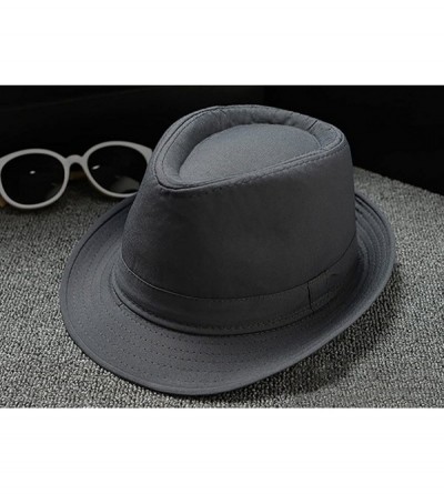 Fedoras Men's Fedora Hat Classical Felt Jazz Cap Brim Costume Party Headwear - Coffee - C2187LQZUMO $8.76