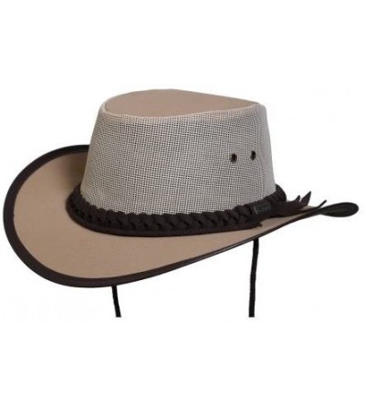 Cowboy Hats Canvas Aussie Hat with Mesh Crown & Chin Cord T1008 - CL11DVO8C59 $38.00