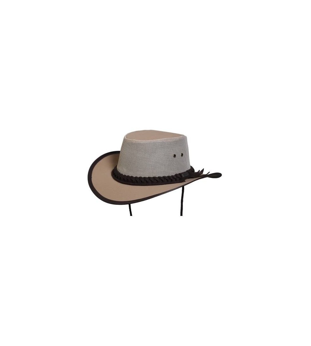 Cowboy Hats Canvas Aussie Hat with Mesh Crown & Chin Cord T1008 - CL11DVO8C59 $38.00