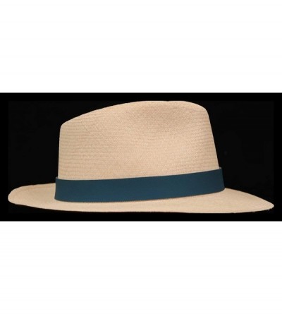 Cowboy Hats (1" & .5") Embossed Patterned Leather Panama Hat Band - "1"" Blue Small Diamond" - CX18WCCN2A8 $12.05