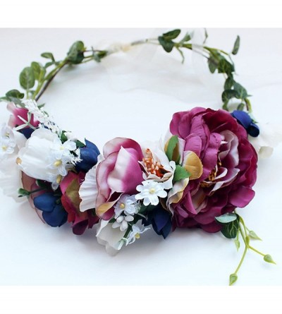 Headbands Maternity Woodland Photo Shoot Peony Flower Crown Hair Wreath Wedding Headband BC44 - Style 14 Peony Purple - CJ18D...