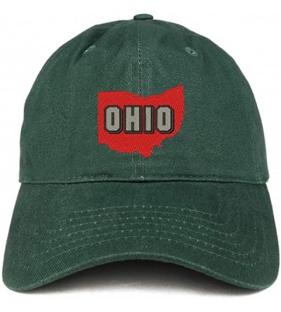 Baseball Caps Ohio State Embroidered Unstructured Cotton Dad Hat - Hunter - CB18S06NSYH $36.55