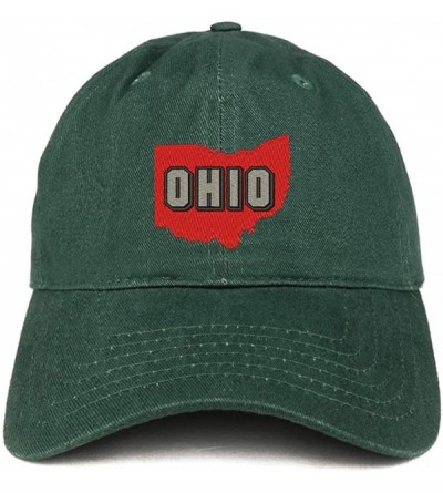 Baseball Caps Ohio State Embroidered Unstructured Cotton Dad Hat - Hunter - CB18S06NSYH $16.69