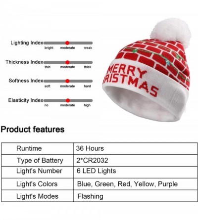 Skullies & Beanies LED Light Up Hat Beanie Knit Cap- Colorful LED Xmas Christmas Beanie - Style-05 - CL18KHUDLMH $11.33