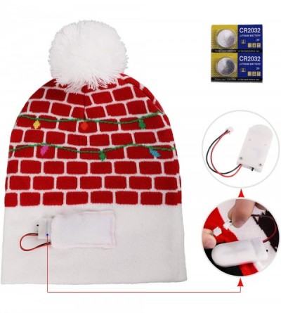 Skullies & Beanies LED Light Up Hat Beanie Knit Cap- Colorful LED Xmas Christmas Beanie - Style-05 - CL18KHUDLMH $11.33