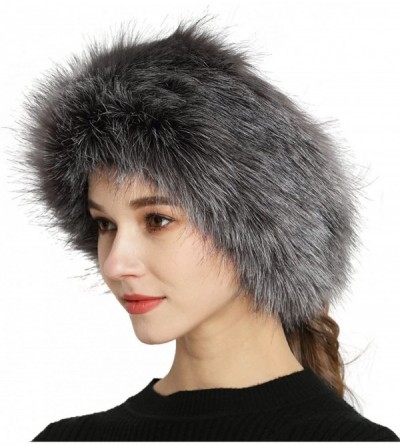 Cold Weather Headbands Womens Faux Fur Stretch Earwarmer Furry Headband Earmuff - Gray - CD188T460OC $15.54