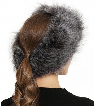 Cold Weather Headbands Womens Faux Fur Stretch Earwarmer Furry Headband Earmuff - Gray - CD188T460OC $15.54