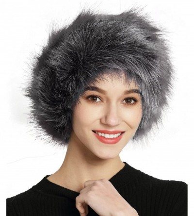 Cold Weather Headbands Womens Faux Fur Stretch Earwarmer Furry Headband Earmuff - Gray - CD188T460OC $15.54