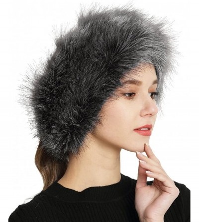 Cold Weather Headbands Womens Faux Fur Stretch Earwarmer Furry Headband Earmuff - Gray - CD188T460OC $15.54