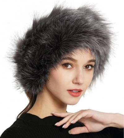 Cold Weather Headbands Womens Faux Fur Stretch Earwarmer Furry Headband Earmuff - Gray - CD188T460OC $15.54