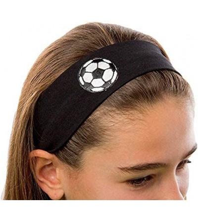 Headbands Set of 3 Soccer Fan Cotton Stretch Rhinestone Patch Headbands - CB11L5JJ2XX $18.46