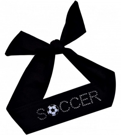 Headbands Set of 3 Soccer Fan Cotton Stretch Rhinestone Patch Headbands - CB11L5JJ2XX $18.46