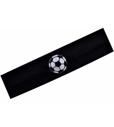 Headbands Set of 3 Soccer Fan Cotton Stretch Rhinestone Patch Headbands - CB11L5JJ2XX $18.46