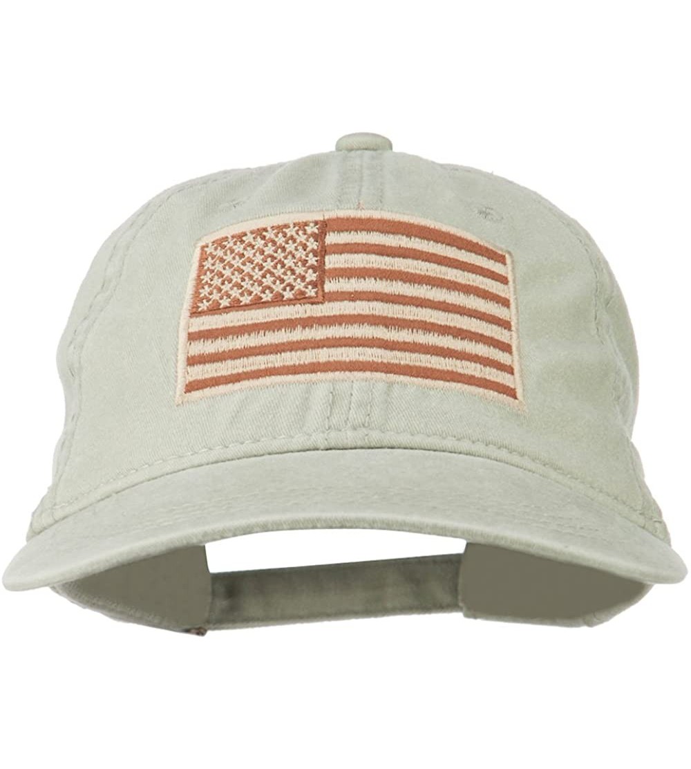Baseball Caps Tan American Flag Embroidered Washed Cap - Stone - C211TX73K73 $25.15