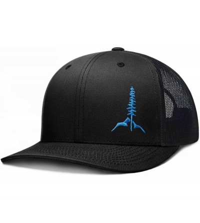 Baseball Caps Trucker Hat- Tamarack Mountain - Black / Blue - CK1984XS8XG $25.48