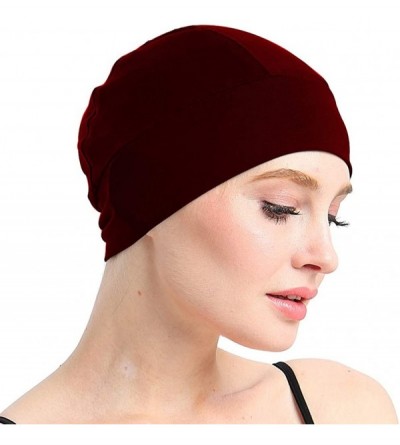 Skullies & Beanies Bamboo Sleep Cap for Hair Loss Home Head Cover for Chemo Women Bike Hard Hat Helmet Liner Cotton Beanie - ...