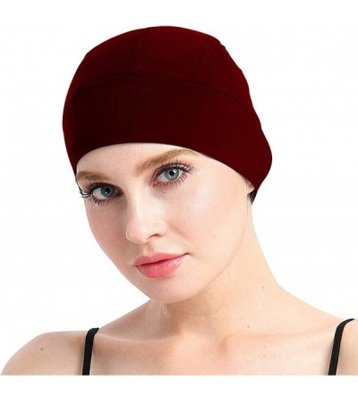 Skullies & Beanies Bamboo Sleep Cap for Hair Loss Home Head Cover for Chemo Women Bike Hard Hat Helmet Liner Cotton Beanie - ...