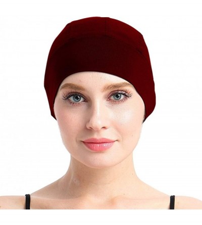 Skullies & Beanies Bamboo Sleep Cap for Hair Loss Home Head Cover for Chemo Women Bike Hard Hat Helmet Liner Cotton Beanie - ...