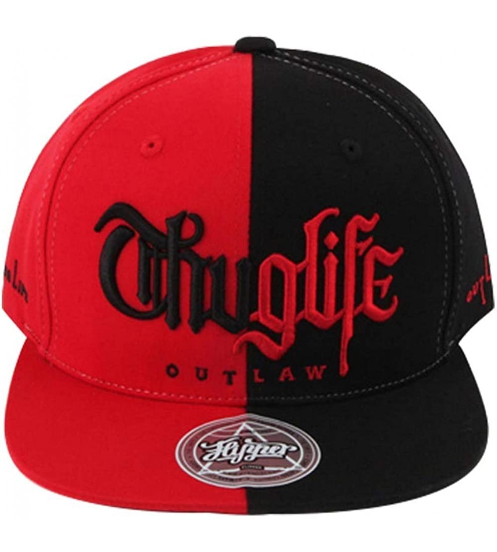 Baseball Caps Thuglife Embroidery Baseball Adjustable Snapback - Black&red/Original Logo - CZ195RL6QUH $38.36