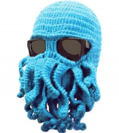 Skullies & Beanies Octopus Beanie Hat For Men Winter Warm Skiing Biking Costume Squid Mask (Blue) - Blue - CR12GA870N1 $23.10
