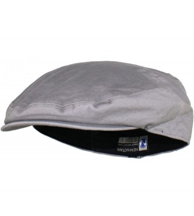 Newsboy Caps Street Easy Traditional Solid Cotton Newsboy Cap - Light Gray - CS121PWXFVT $16.22