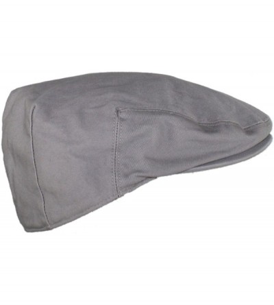 Newsboy Caps Street Easy Traditional Solid Cotton Newsboy Cap - Light Gray - CS121PWXFVT $16.22