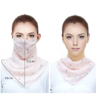 Balaclavas 2 or 4 Pack Women Sun Mask Face Scarf Chiffon Wrap Dust Shield Neck Gaiter UV Protection - Black - CJ199RUHIC6 $18.27