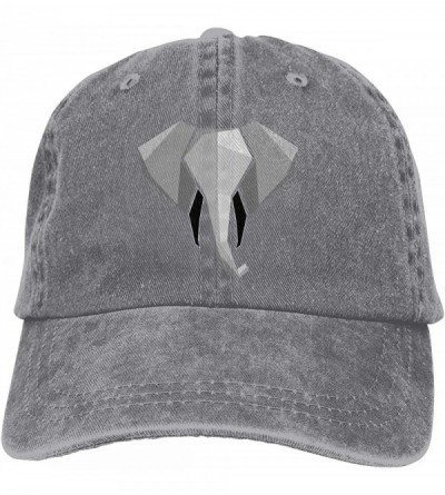 Baseball Caps Men's & Women's 3D Elephant Baseball Cap Vintage Washed Adjustable Funny Dad Hat - Gray - CF18AOHL4LA $9.85