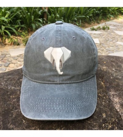 Baseball Caps Men's & Women's 3D Elephant Baseball Cap Vintage Washed Adjustable Funny Dad Hat - Gray - CF18AOHL4LA $9.85