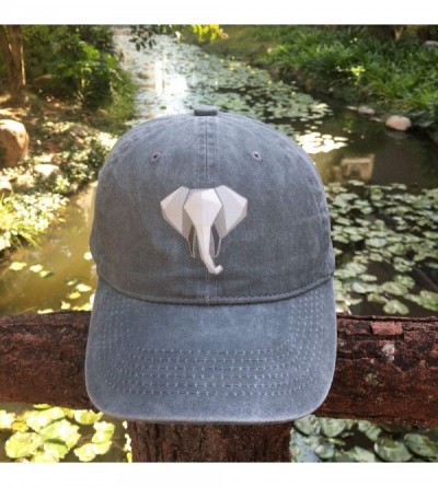 Baseball Caps Men's & Women's 3D Elephant Baseball Cap Vintage Washed Adjustable Funny Dad Hat - Gray - CF18AOHL4LA $9.85