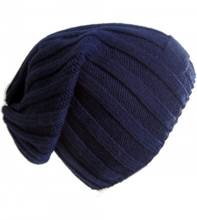 Skullies & Beanies Slouchy Winter Hat Warm Winter Beanie M2013-334 - Navy Blue - C611JCPS31J $15.76