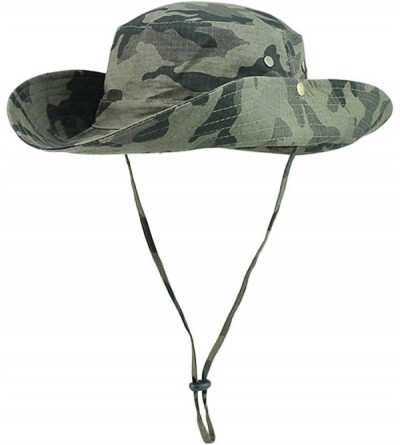 Sun Hats Wide Brim Sun Protection Bucket Hat Adjustable Outdoor Fishing - B10031-army Green Camo - CP18DMOILQG $10.98